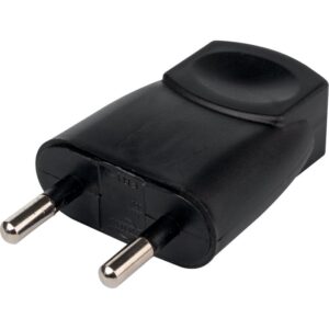 Image produit – Fiche électrique – Plate – Dhome – 2P – 6 A – Mâle – Noir (alt)
