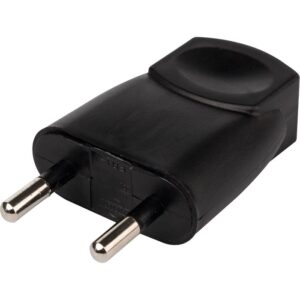 Image produit – Fiche électrique – Plate – Dhome – 2P – 6 A – Mâle – Noir (alt)
