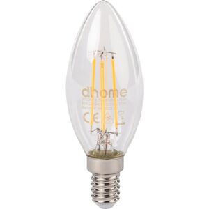 Image produit – Ampoule LED flamme à filament – Dhome – E14 – 4,5 W – 470 lm – 3000 K – Claire (alt)