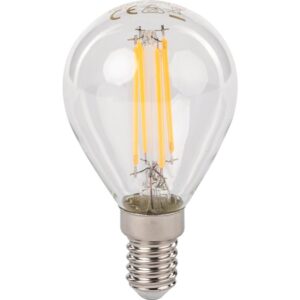 Image produit – Ampoule LED sphérique à filament – Dhome – E14 – 4,5 W – 470 lm – 3000 K – Claire – Boite (alt)