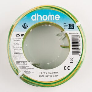 Image produit – Fil H07 V-U 2,5 mm² – Vert/Jaune – Brochable (alt)