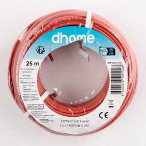 Image produit – Fil H07 V-U 2,5 mm² – Rouge – Brochable (alt)