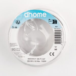 Image produit – Câble H03 VVH 2-F Ovoide 2 x 0,75 mm² – Blanc (alt)
