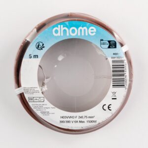 Image produit – Câble H03 VVH 2-F Ovoide 2 x 0,75 mm² – Marron (alt)
