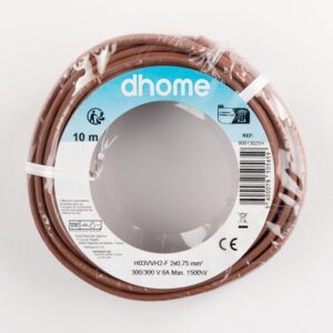 Image produit – Câble H03 VVH 2-F Ovoide 2 x 0,75 mm² – Marron (alt)