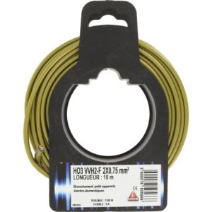 Image produit – Câble H03 VVH 2-F Ovoide 2 x 0,75 mm² – Or (alt)