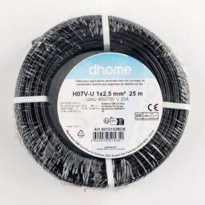 Image produit – Fil H07 V-U 2,5 mm² – Noir (alt)