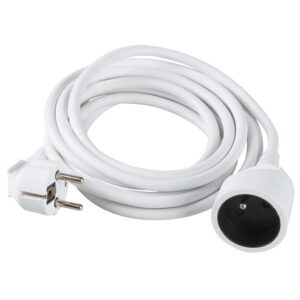 Image produit – Prolongateur câble souple blanc Dhome – H05 VV-F 3G 1,5 mm² – Longueur 3 m (alt)